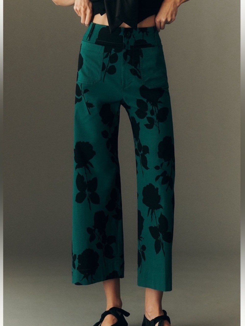 Anthropologie Colette Pants Maeve Cropped Wide Leg Pants Magic Fabric New 31P